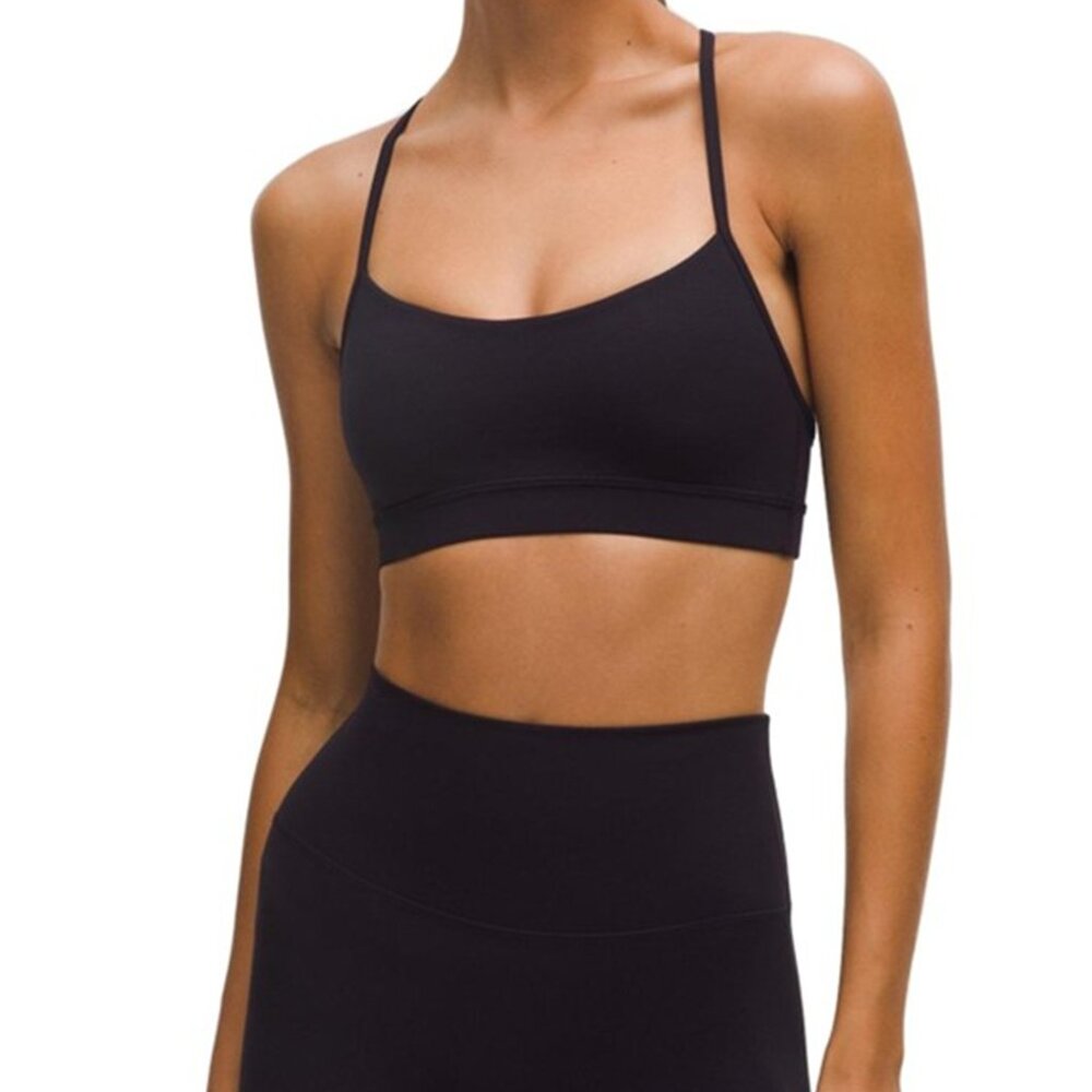 LULULEMON Flow Y Bra Nulu A-C Nightmoth Deep Deep Purple Multi 6 NWOT NLA